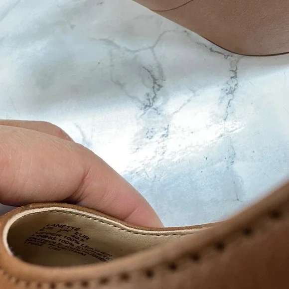 Lauren Ralph Lauren Lanette Pumps Womens 9 Tan Brown Leather Pointed Toe NWOT - Picture 7 of 7